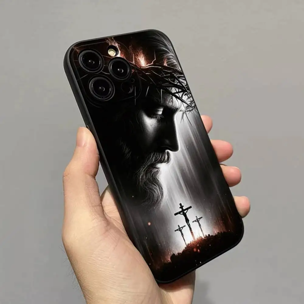 Son Of God Jesus Cross Holy Light Phone Case Silicone Soft for iphone 17 16 15 14 13 12 11 Pro Mini XS MAX Plus X Cover view 6