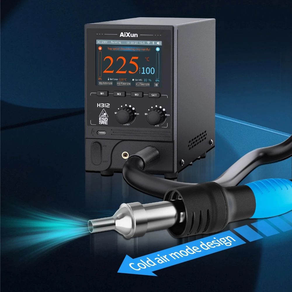 AiXun H312 الإنترنت مسدس هواء ساخن بغا محطة إعادة العمل 1400 واط الهواتف الإلكترونية إصلاح لحام محطة ديسولديرينغ أدوات مجموعات #3