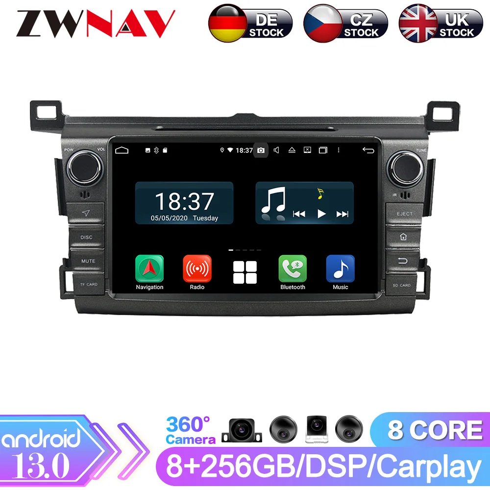 Android 13.0 Octa Core DSP Car DVD Player Multimedia Player GPS Navigation For Toyota RAV4 2013-2015 Auto Radio Stereo Head Unit