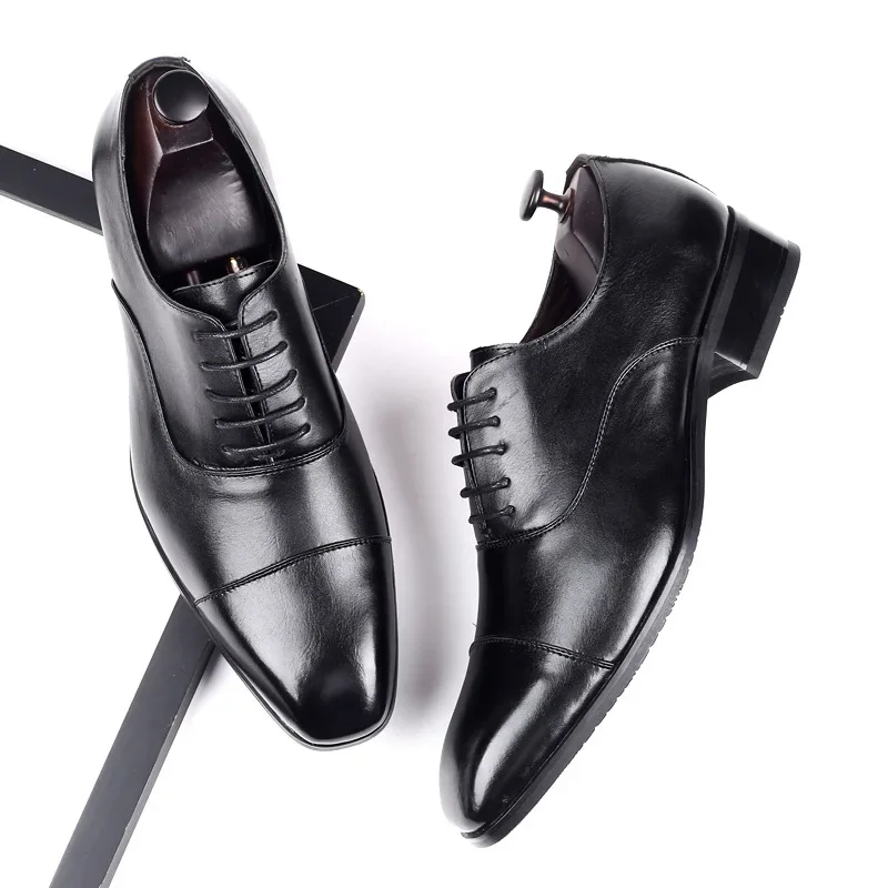 Men\'s Dress Shoes Square Toe Gentlemen Leather Shoes Trendy Business Style Slip On Fashion Men Shoes 2020 new