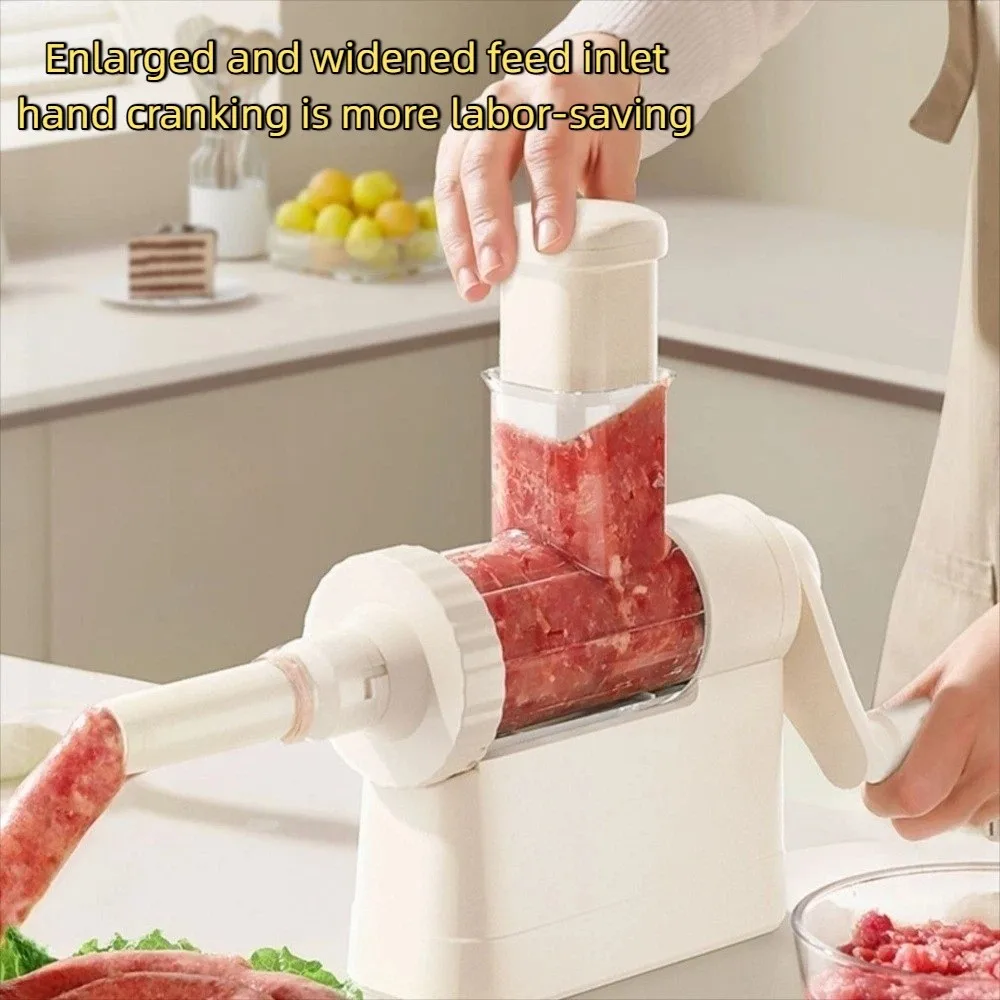 

Fast Filling Manual Sausage Stuffer with 4 Filling Nozzles Large Capacity Meat Stuffer Kit Detachable Plastic