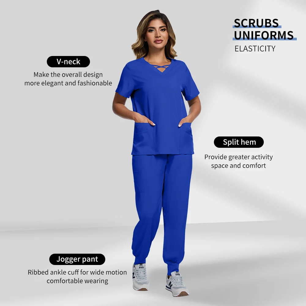 متعدد الألوان الجراحية موحدة قصيرة الأكمام بلايز + السراويل التمريض موحدة النساء الحيوانات الأليفة مستشفى الطبيب زي جراحة عمال فرك مجموعة