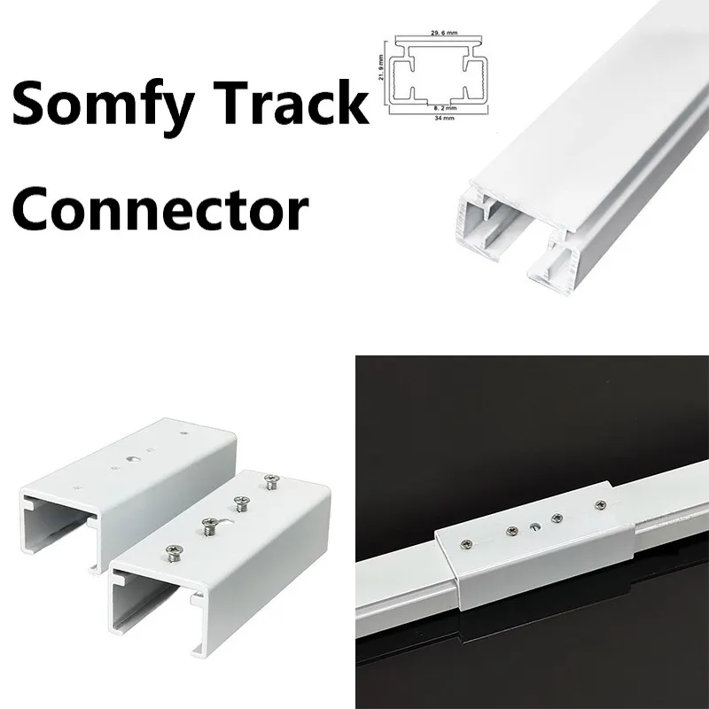 High Quality  Aluminium Electric Curtain Track Rail Joint Connector Joint Accessories for Dooya，Somfy