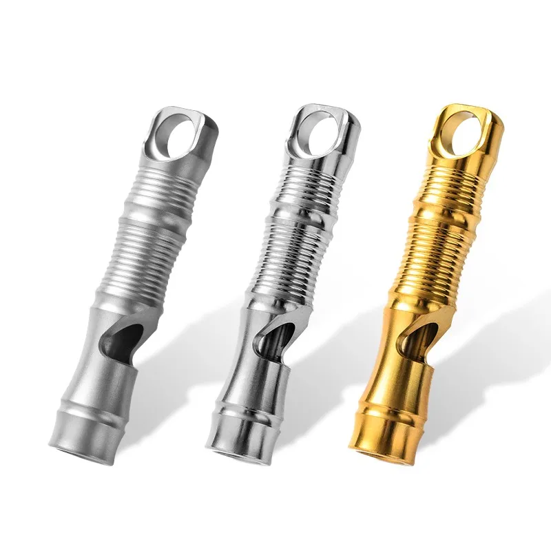 1pc 120 dB Titanium Alloy Whsitle Team Sports Comeption Training Dog Whistle with Necklace Gift Camping Survival EDC Tool