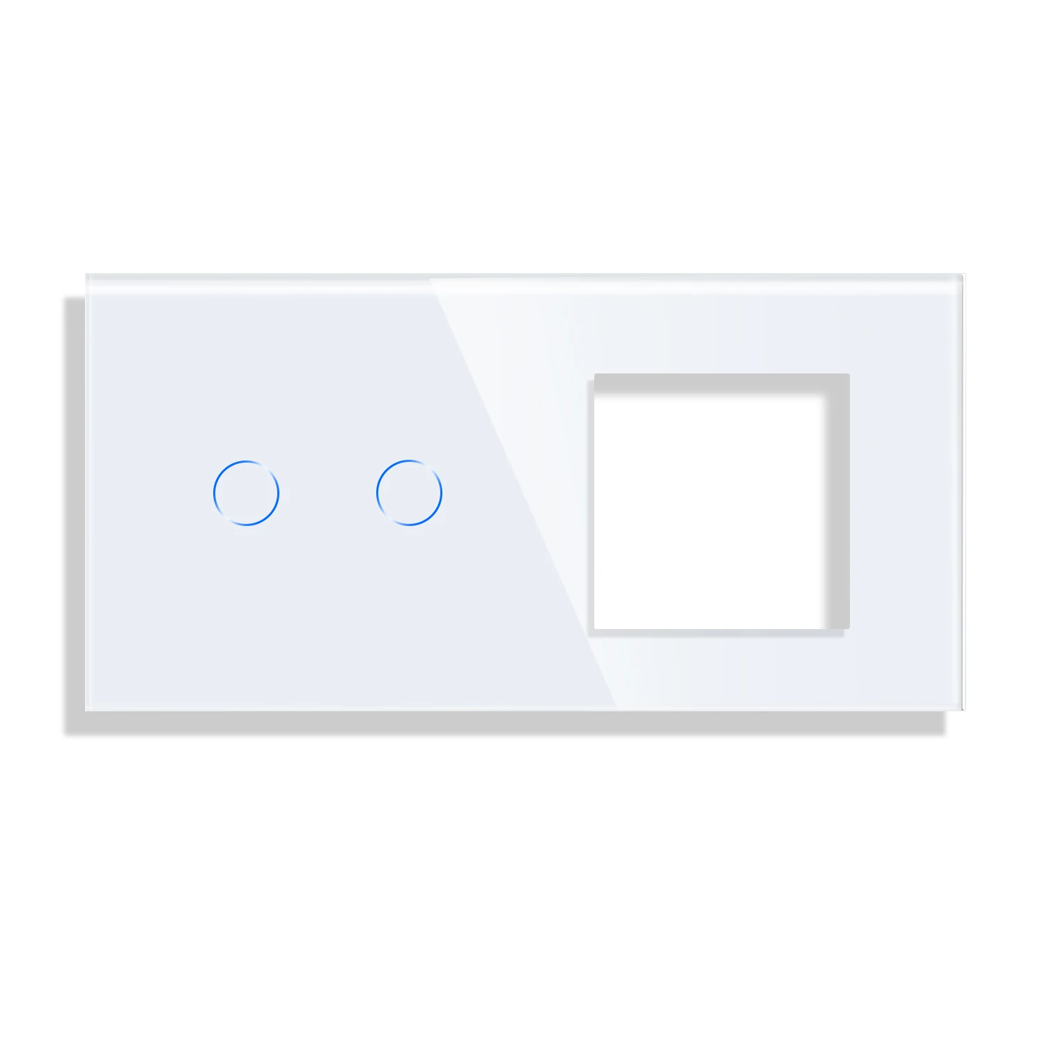 Bingoelec Toughened Switch Glass Panel with Socket Frame 86*157mm for Wholesale White Grey Black Golden