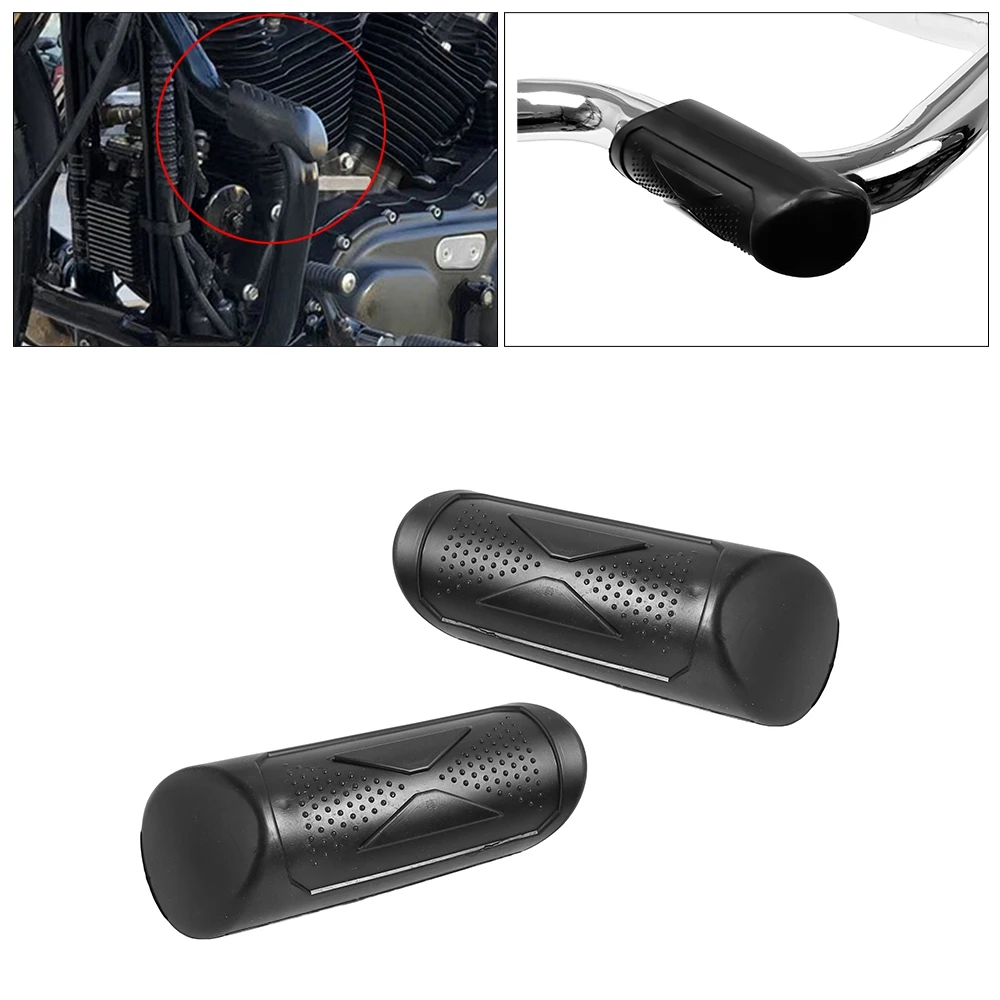 Motorrad 32mm 1-1/4" Motorschutzbügel Gummipolster für Harley Softail Sportster Road King Touring Honda Yamaha Suzuki Kawasaki
