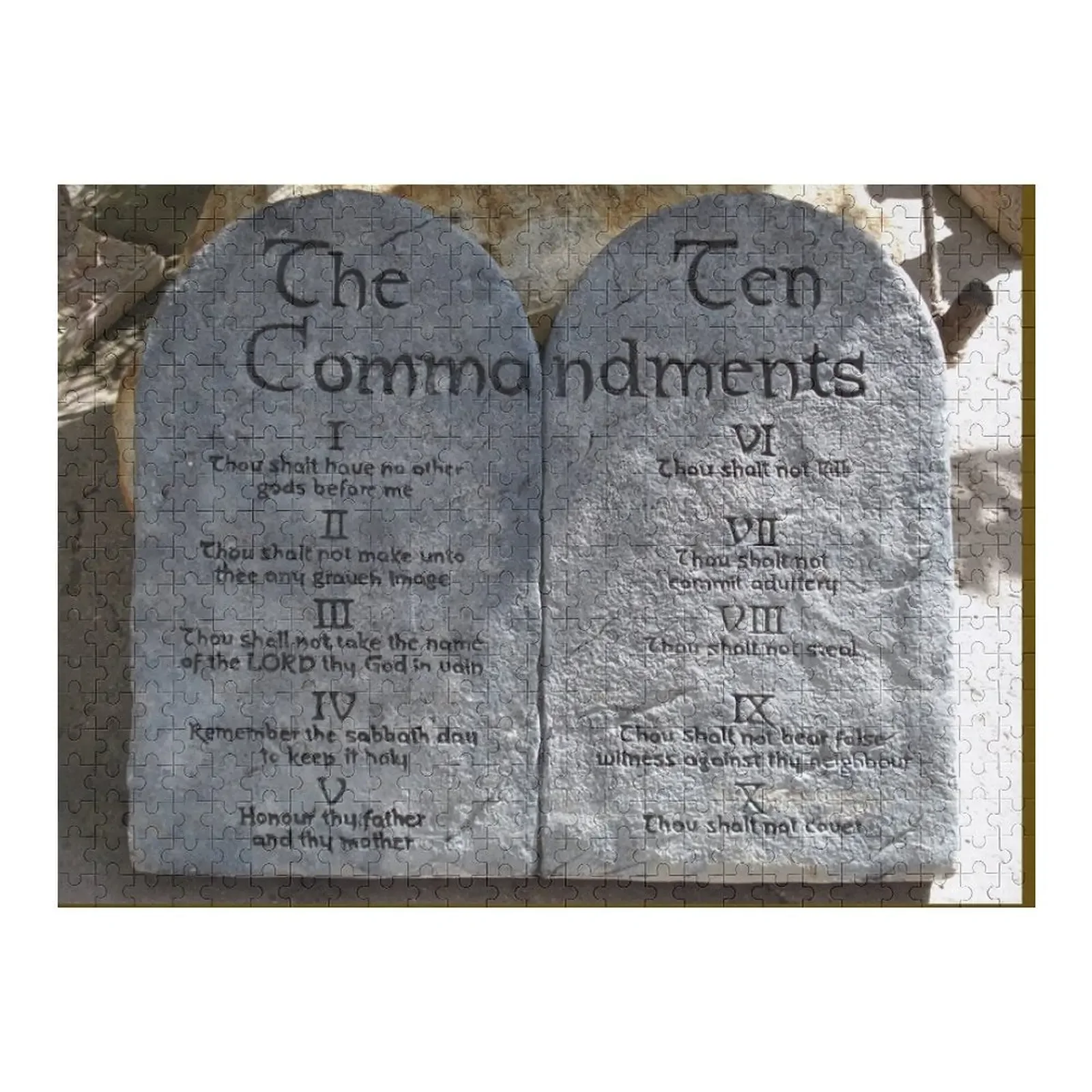 

The Bible's 10 commandments on stone Jigsaw Puzzle Personalized Baby Toy Personalised Toys Jigsaw Custom Adult Wooden Puzzle