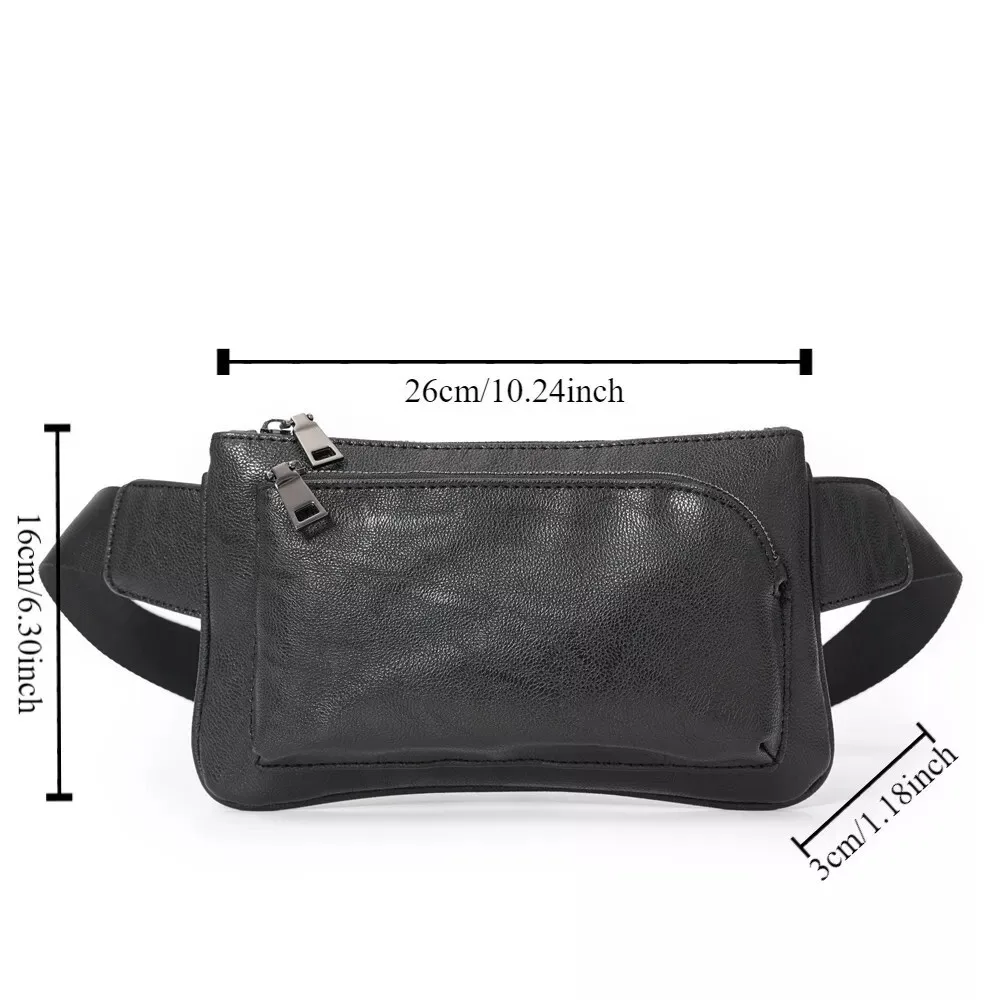 New Multi Layer Shoulder Belt BagsTrendy Waterproof Shoulder Bag Daily Wear PU Chest Bag