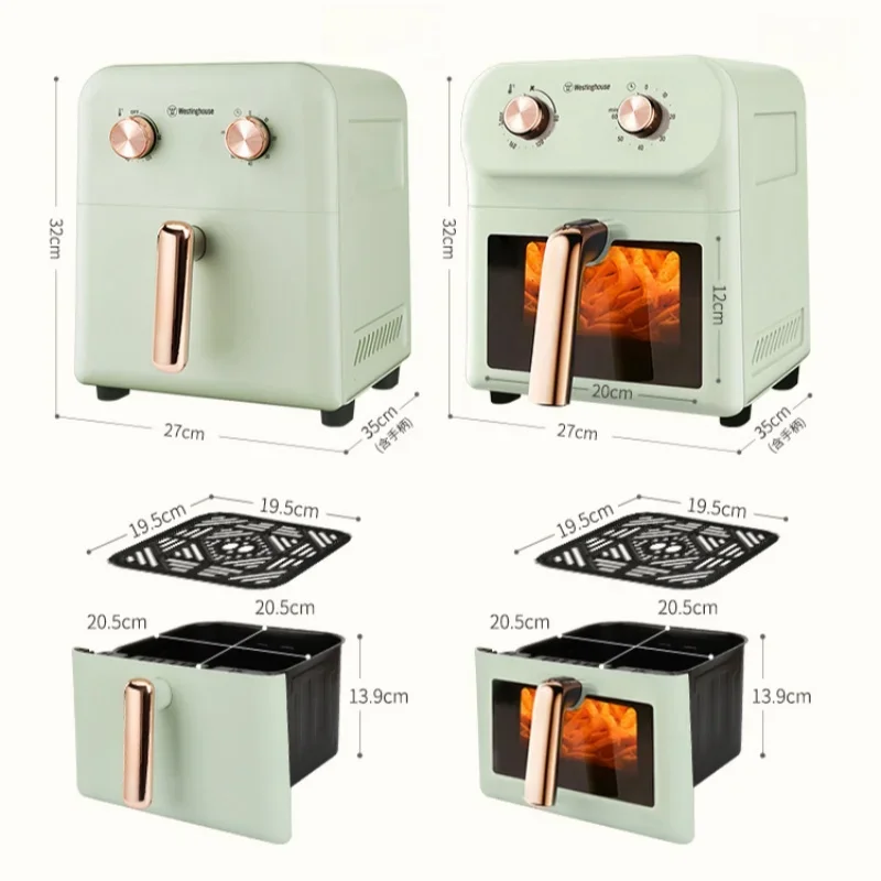 หม้อทอดไฟฟ้าภายใน6ลิตรทำจากโลหะหม้อทอด Air fryer 220V 50Hz หม้อทอดไฟฟ้าอเนกประสงค์ขนาด1500วัตต์