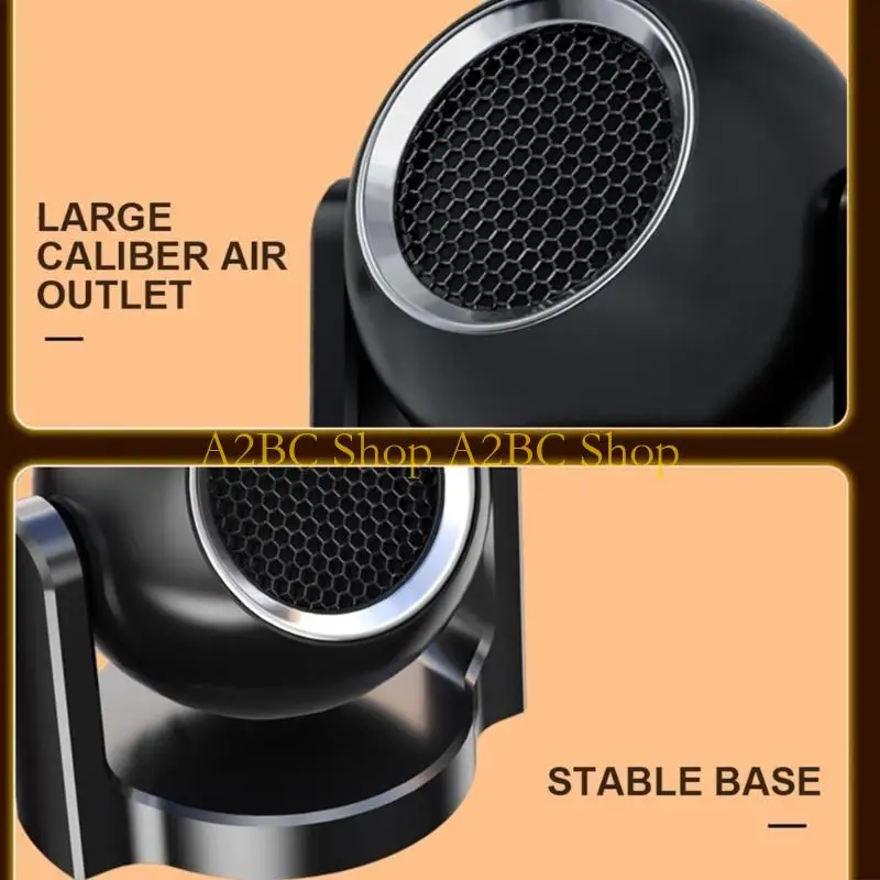 A2BC Auto Heater Cup Warm Air Blower Electric Fan Windshield Defogging Rotatable Foaldable Demister Defroster Portable