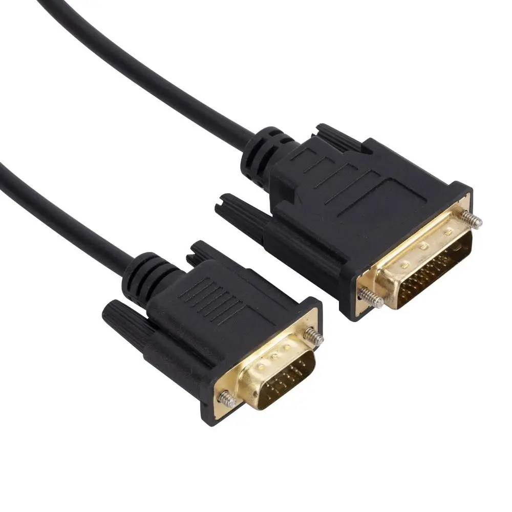 DVI 24+1 Dvi 24+1 To Vga Cable 15-pin VGA Video Converter Dvi To VGA Cable Adapter Male To Male Gold Plated