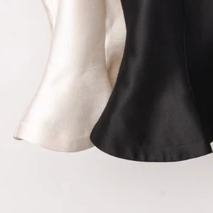 Frauen -Monochrome -Hemden mit Kragen O, Puffärmelblusen, Reißverschlussbereichen, elegant und gemäßigt, Sommer 2021, 2024 12 Hauptverkaufsbluse Reißverschluss - №12