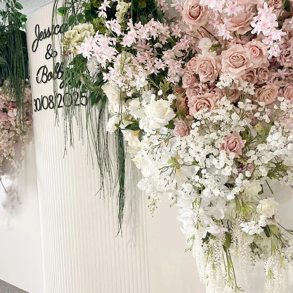 Wedding Stage Party Decoration Flower Rows Arch White Rectangular PVC Backdrop Stand