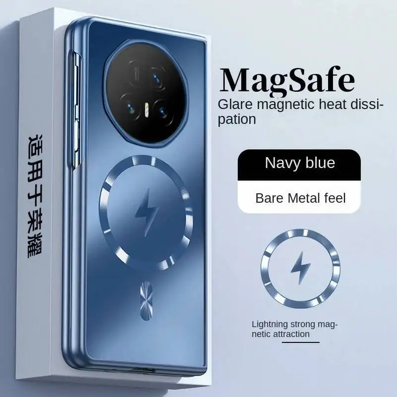 حافظة مغناطيسية مدرعة غير لامعة من Magsafe لهاتف Honor Magic V5 V3 V2 Vs 3 Vs 2 غطاء خلفي واقي للشحن اللاسلكي