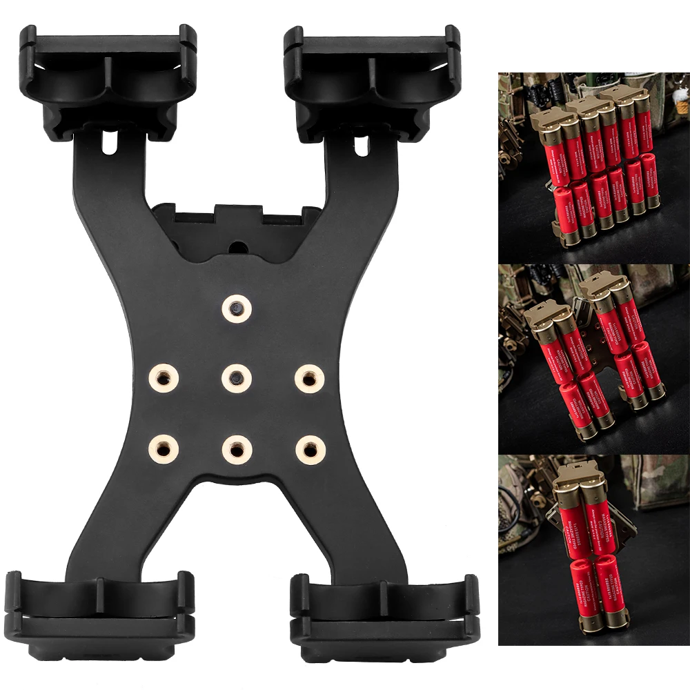 QX Tactical Shotshell Carrier 12 Gauge Shotgun Shell Holder Adjustable Ammo Pouch Belt Clip Magazine Holder Hunting Outdoor Gear