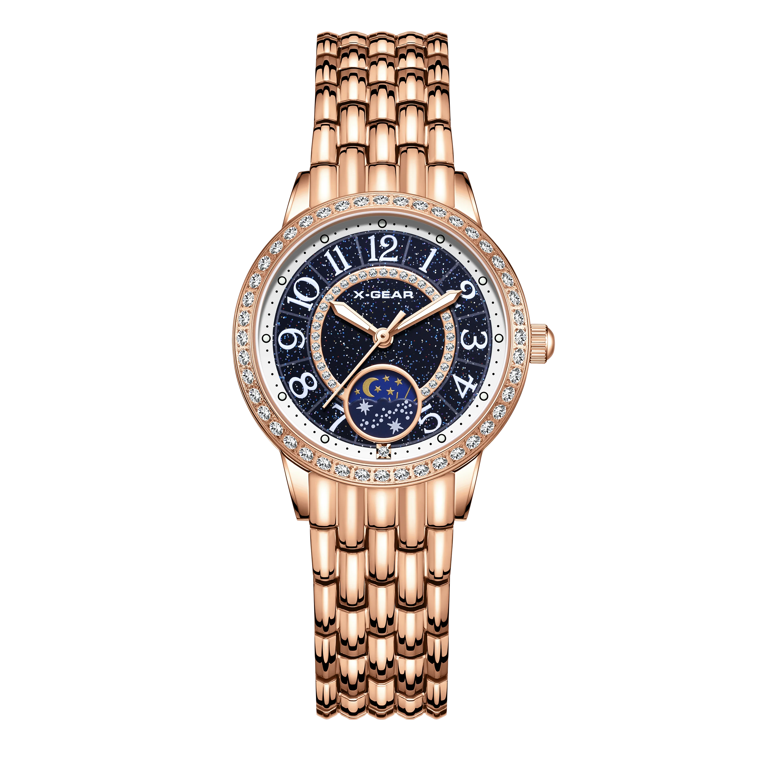 Elegante ed elegante, quadrante stellato, nuovo orologio meccanico automatico da donna