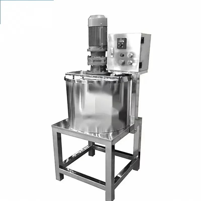 for Small 50L 100L Cosmetic Liquid Soap Mixer Machine Homogenizer Mixing Tank with Pump for Shampoo Lotion Cream Paste