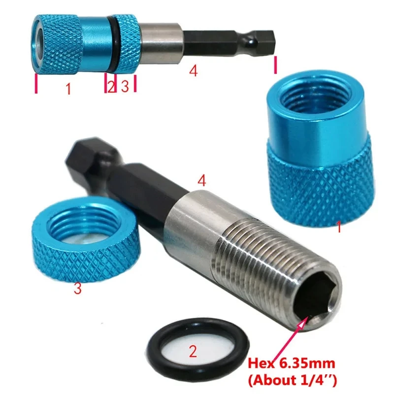 Hex Magnetic Screw Drill Tip Quick Locking Bit Holder Scewdriver Tool 1/4 Inch Guide Screwdriver Bit Extension Rod Wood Tools