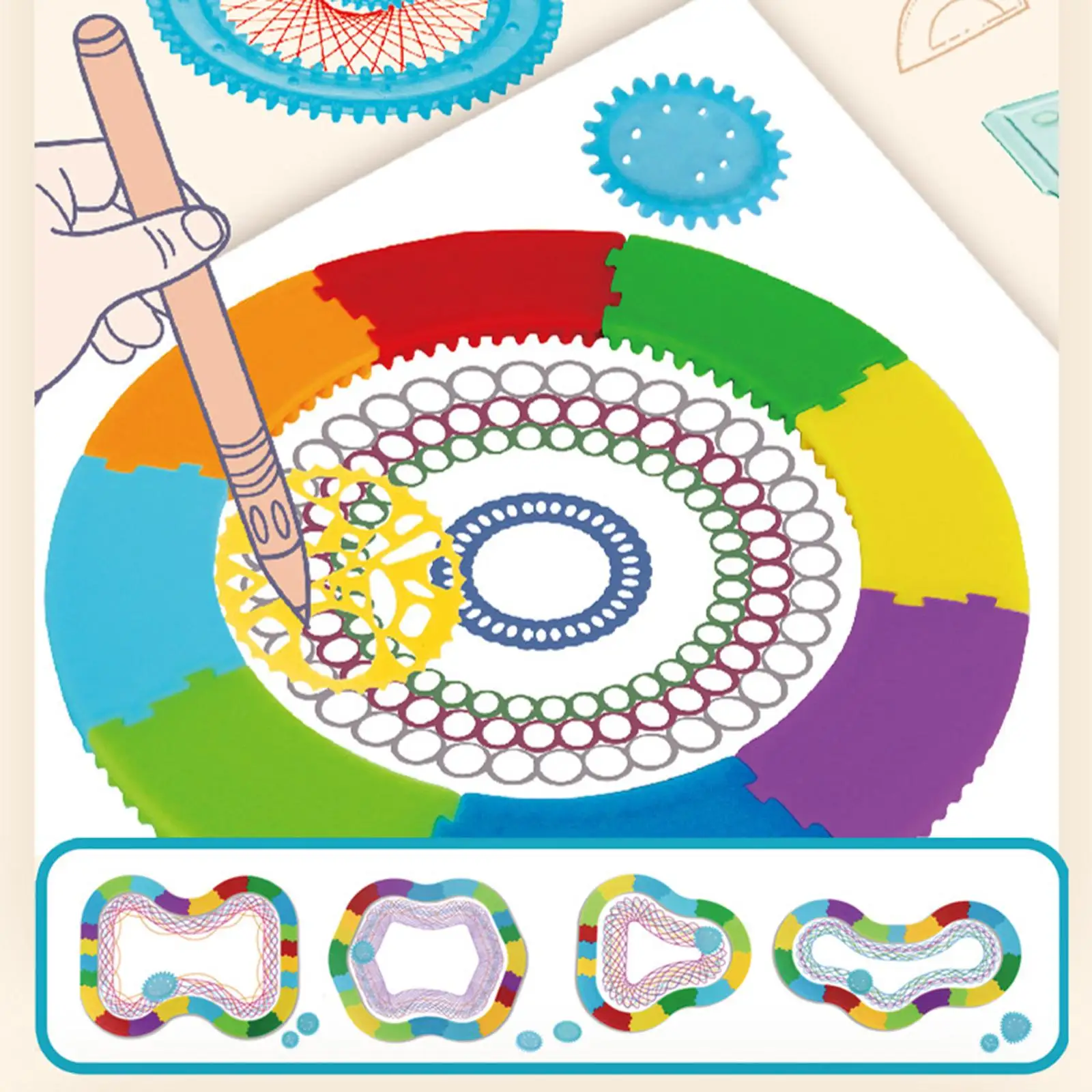 Spiral Art Drawing Kit Ruler Classic Gear Design