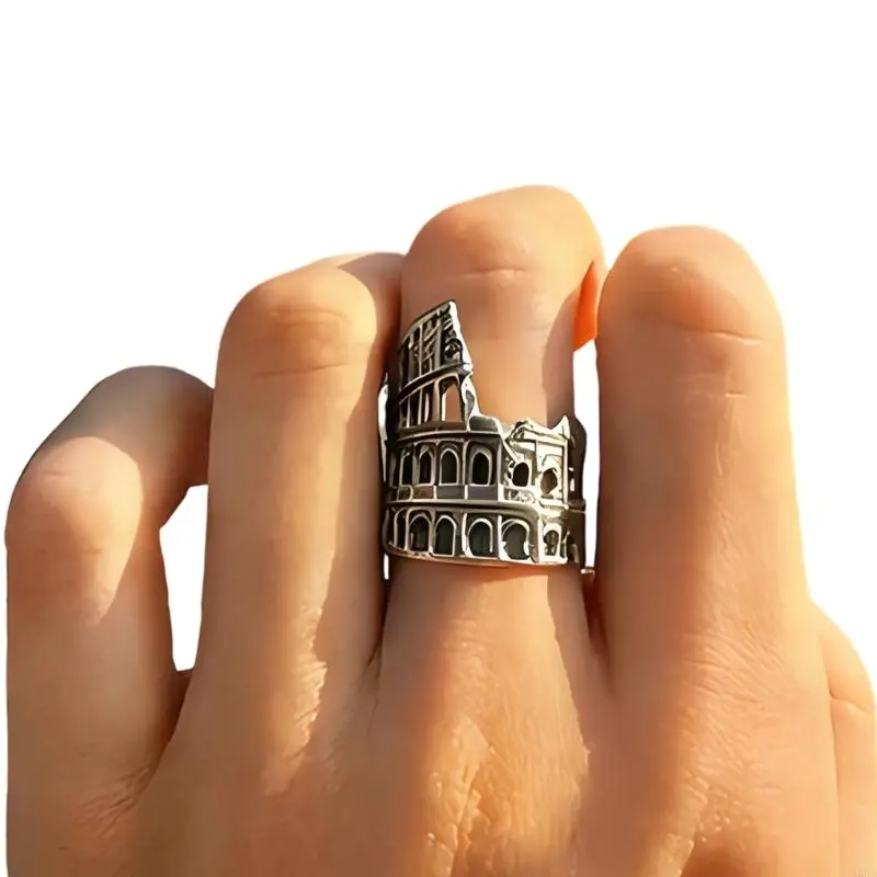 2026 New Historical Roman Colosseums Themed Stackable Ring Accessories For Men And Women