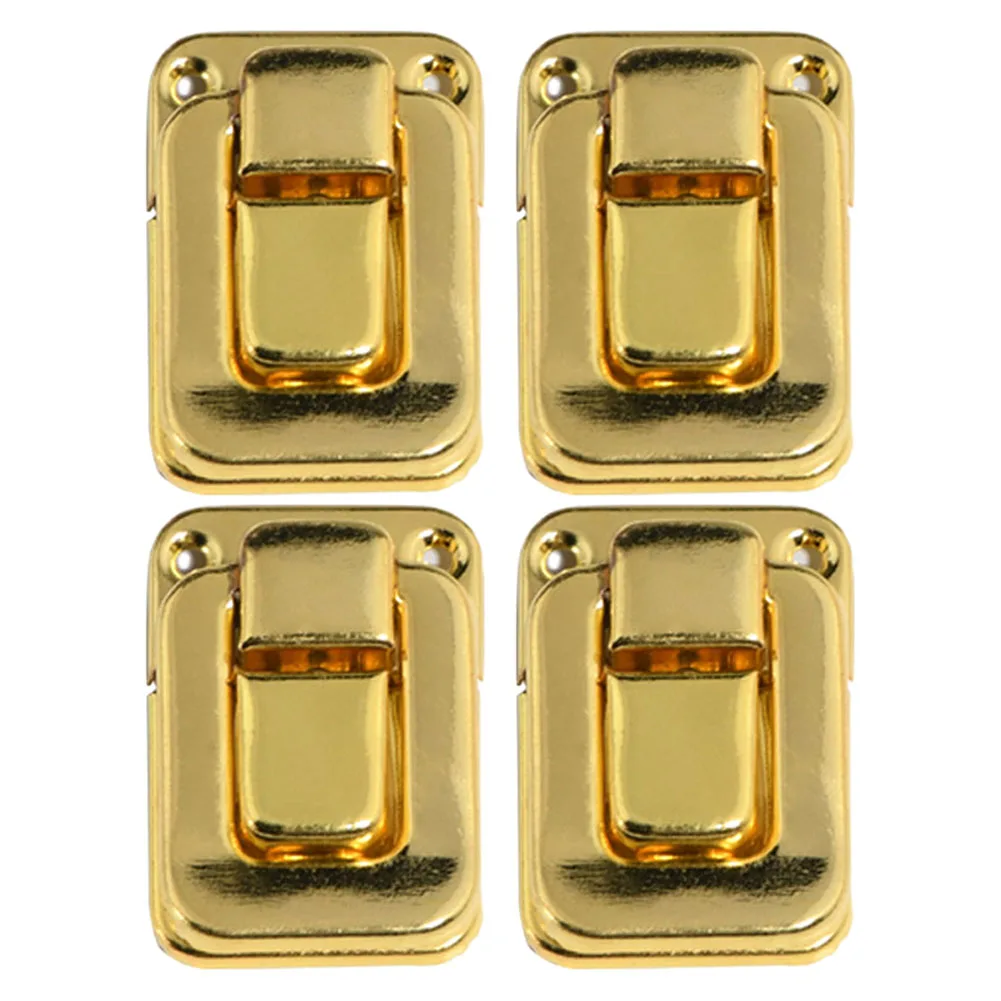 4pcs Iron Antique Hasp Lock Green Bronze, Silver, Gold, Yellow Bronze For Jewelry Box Suitcase Buckle Vintage Clip Buckle