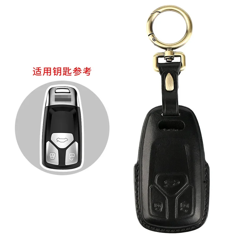 Handmade Genuine Leather Car Key Bag Purse Protection Keychain for Audi A4L Q3 Q5L Q7 A5 A8 A7 New A6L Accesories Key Cover Case