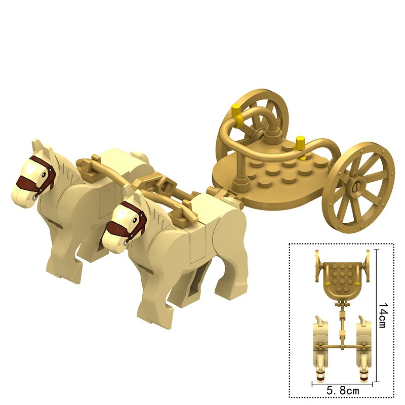 MOC Ancient Egyptian Carriage Model Building Blocks Accessories Transport Wagon Bricks Toys Kids Gift
