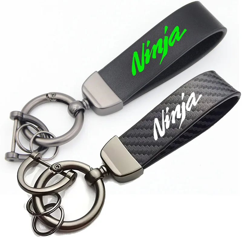 

For Kawasaki Ninja650 ninja 500 400 250 300 1000SX NINJA ZX6R ZX10R ZX4R ZX 4RR Leather Suede Keychain Motorcycle Key Ring