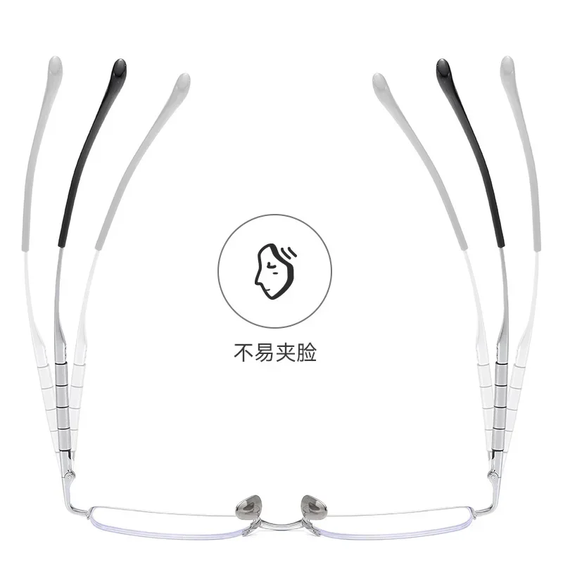 Business Men Ultralight Pure Titanium Glasses Frame For Myopia Reading Prescription Spectacles Half Rim Eyewear Multifocal Lens