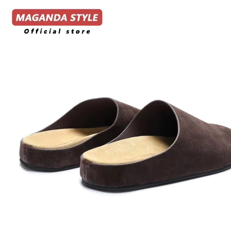 Top layer cowhide Boken shoes for men and women in the summer of 2025 new set of foot slippers outdoor suede sandals