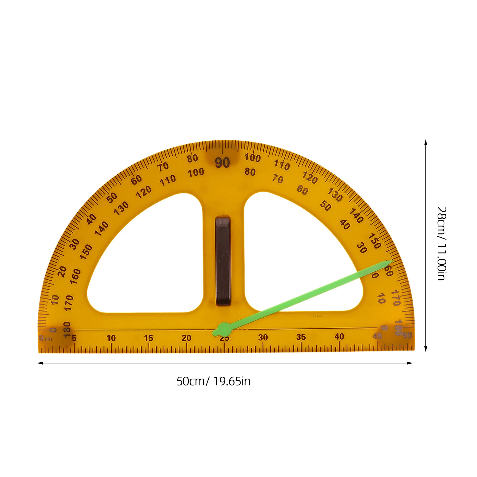 Plastic Protractor Teacher Geometry Tool Semi-Circle Math Angle Measuring Ruler for School Classroom Portable