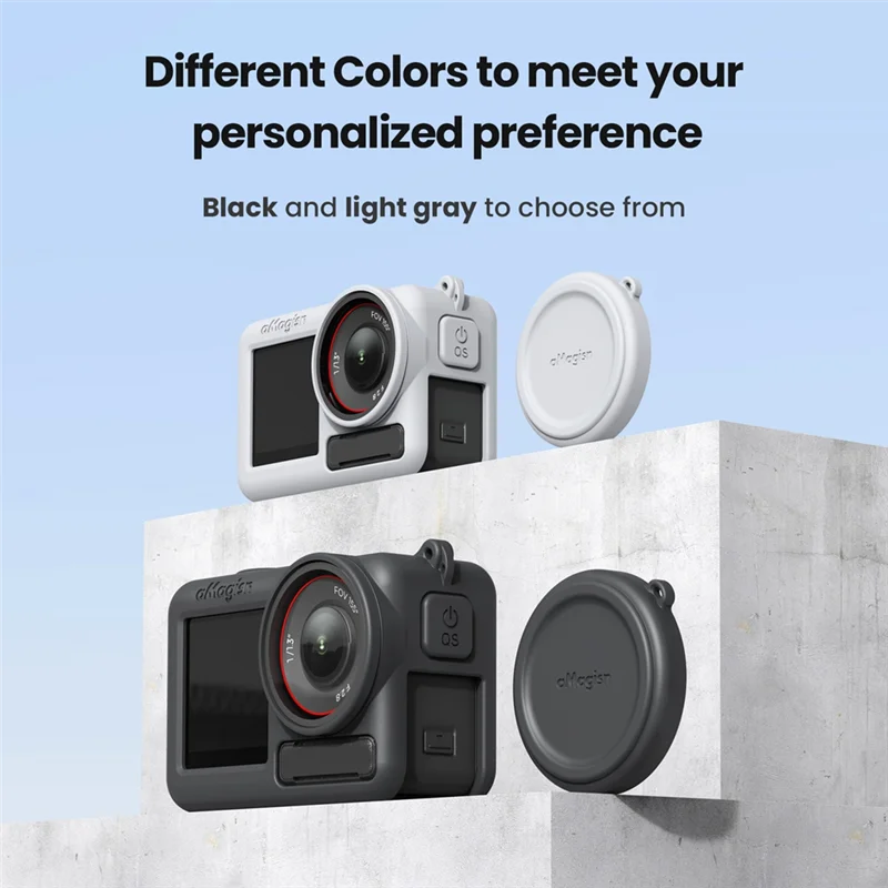 New-Amagisn Silicone Protective Case With Lens Cover Protection Cover Action Camera Accessory For DJI Omso Action 5 Pro