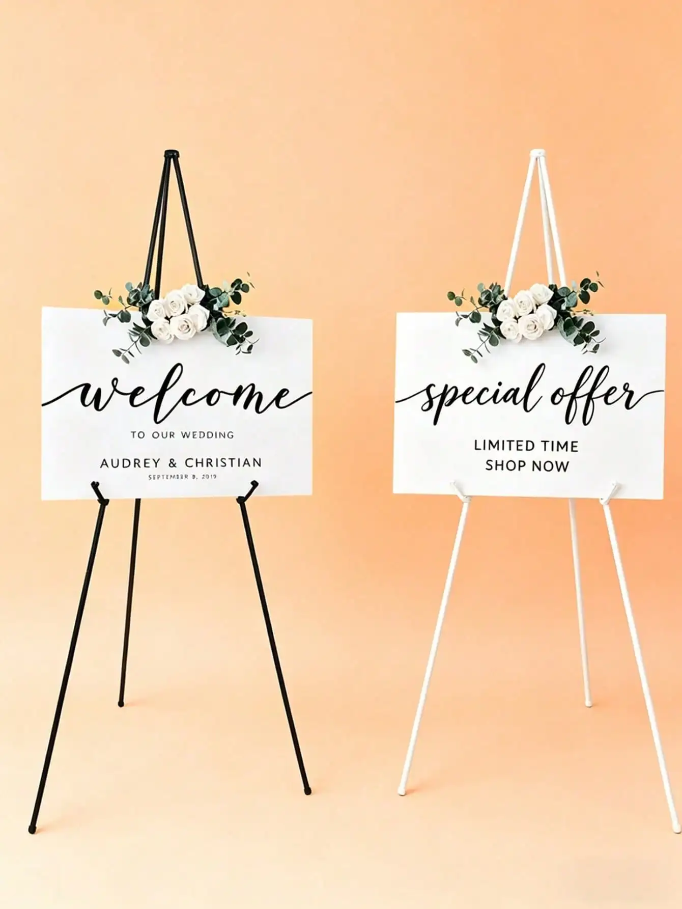 1Pc Metal Tripod Easel , 5lbs Bearing Foldable Portable Floor Easel, Adjustable Display Stand For Wedding Sign Poster Banner, Ideal For Graduation, Birthday, Bachelorette Party, Indoor Room Outdoor Beach Decor, Back To School Art Supplies