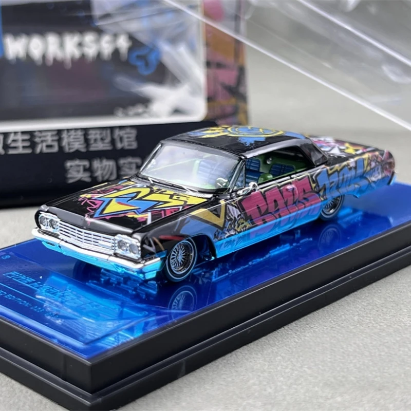 Immagine 4: Modellino in Lega FW 1/64 Impala Stile West Coast Americana con Teschio Nero