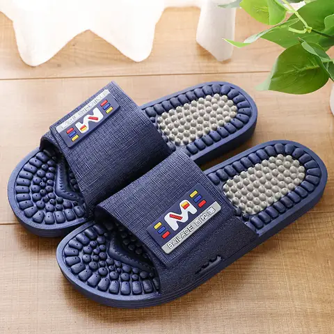 Men Foot Massage Slippers Indoor Bathroom Non-slip Soft Slides Comfort Flats Couples Home Relief Feet Health Care Shoes