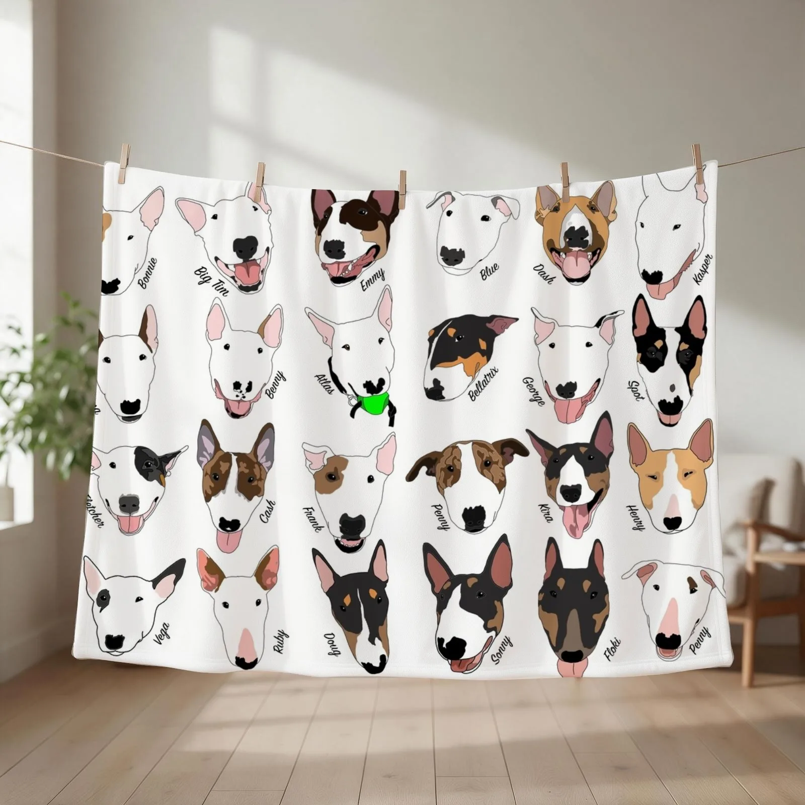 Glasgow Bull Terrier Club Throw Blanket couch cozy soft plush fuzzy picnic outdoor blanket