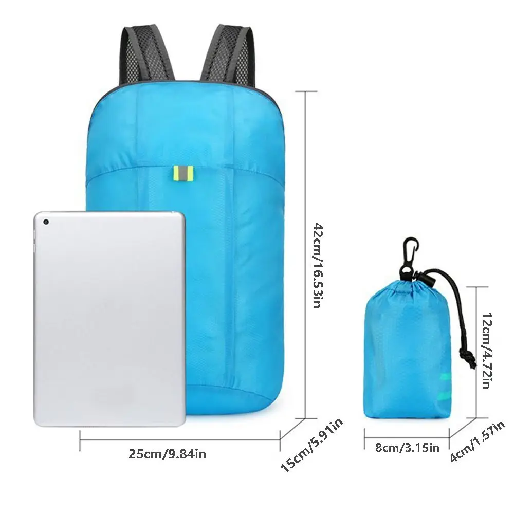 Mochila impermeável dobrável para homens e mulheres, bolsa de nylon leve, mini mochila de viagem, bolsa de acampamento, ao ar livre