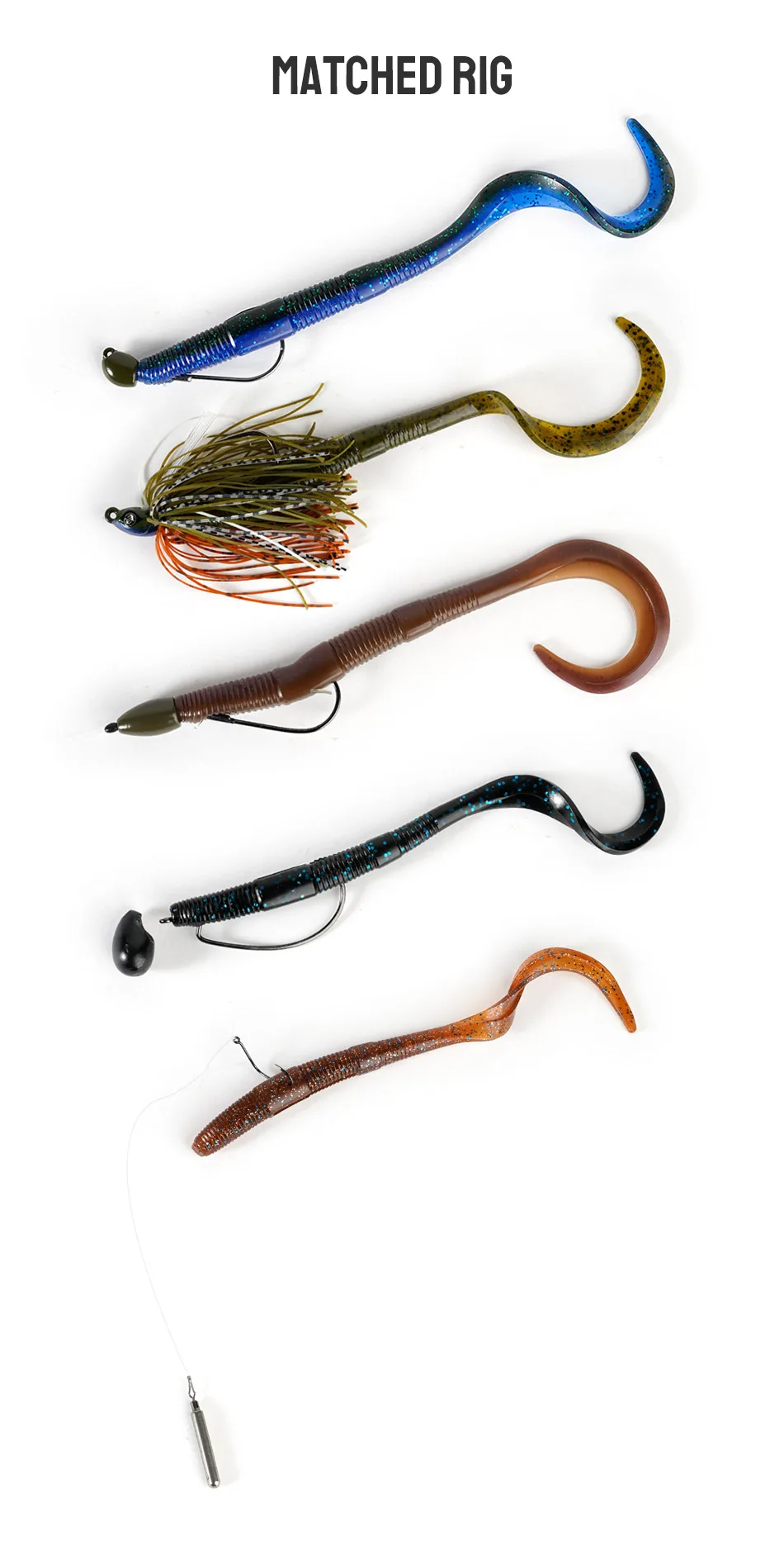 DYY Stirrer Tail Big Grub Weichköder 14cm 5,3" Silikon-Köder Swimbait für Barsch, Hecht, Süß- und Salzwasser-Angeln – Detail 5