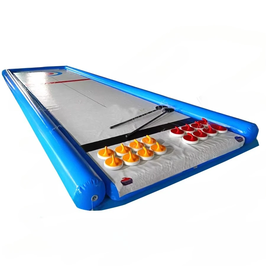Portable Street Ice Rink Curling Mat Sport Game Customized Inflatable Curling Rink Board With Stones