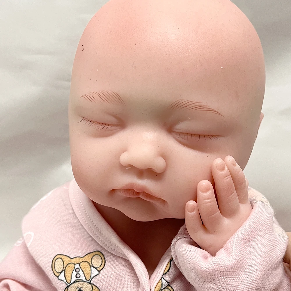 Simulation sleeping doll hand-planted eyelashes hand-painted 3D skin rebirth doll baby girl newborn