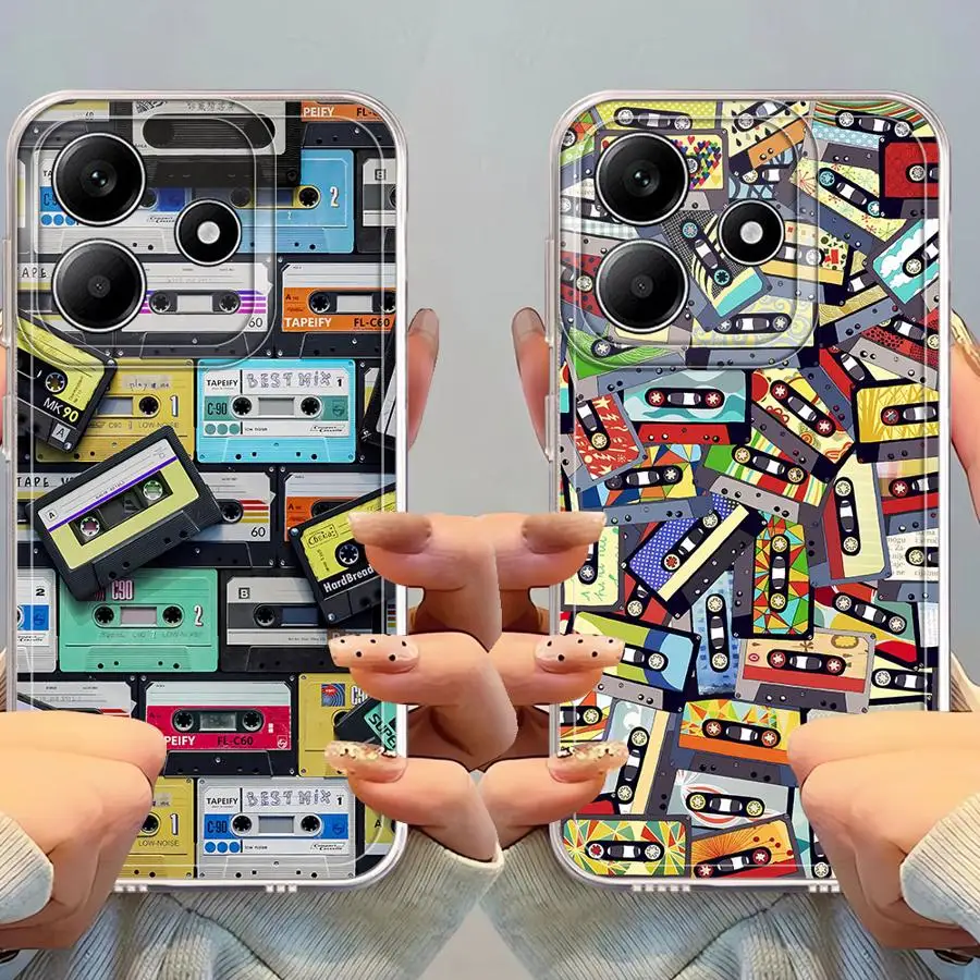 Casing Handphone Motif Lucky Tape Lembut untuk Xiaomi Redmi Note A4 13C 11S 12 9 9S 11 14 Pro Plus 13 14C 12S 10S