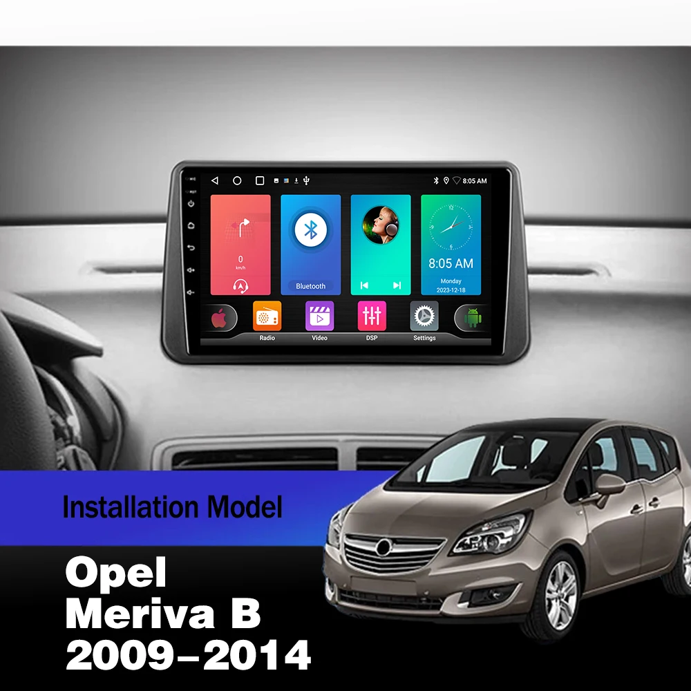 Android 14 For Opel Meriva B 2009 - 2014 Car Radio Stereo Multimedia Video Player Navigation GPS carplay 4G WIFI BT Head Unit