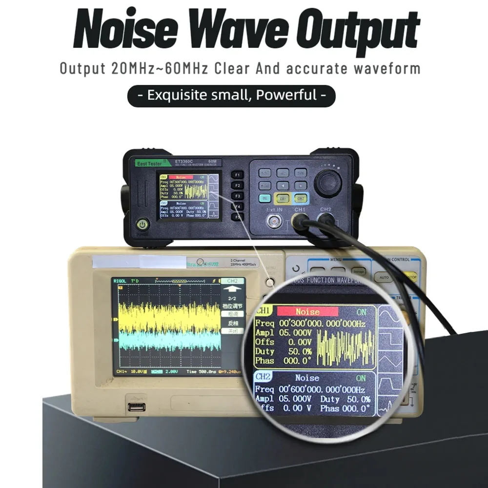 20/40/60MHz 2 Channel Signal Generator Arbitrary DDS Signal Source 100Mhz Frequency Meter 200MSa/S Sampling AM FM PM Modulation