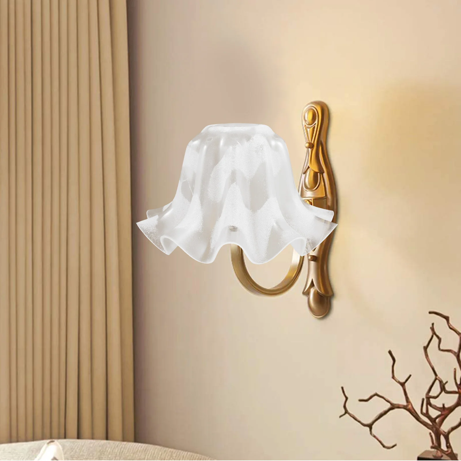 

Acrylic Flower Lamp Shade Artistic Elegant Pendant Light Replacement for Home Decor Soft Warm Light Cover Lamp Shade