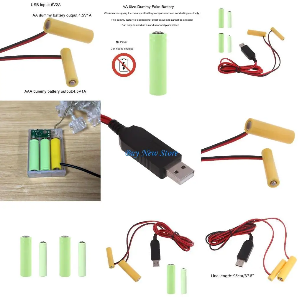 

20CE 1 in 2 4.5V AAA Dummy Battery AA Battery Eliminators Replace 3x 1.5V AA+AAA