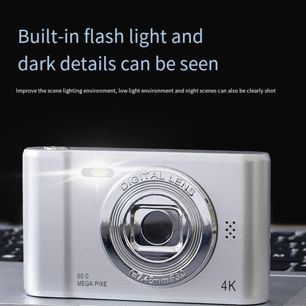 

ABUO-4K Digital Camera HD Photography Travel Selfie Camara 2.4Inch Selfie Mini Retro Cam