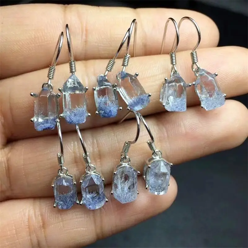 S925 Natural Dumortierite Eardrop Women's Earrings Simple Fashion Jewelry