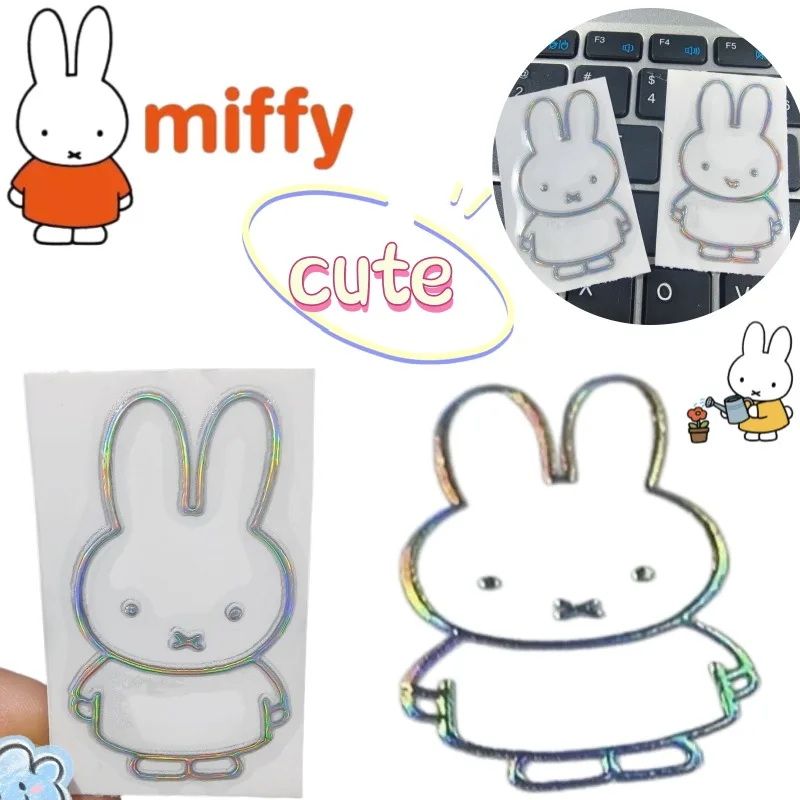 Miffy Neue Kreative Cartoon-Aufkleber, Hochwertige Niedliche, Einfache Wasserfeste Exquisite 3D Ausgestanzte Schüler-Computer-DIY-Aufkleber