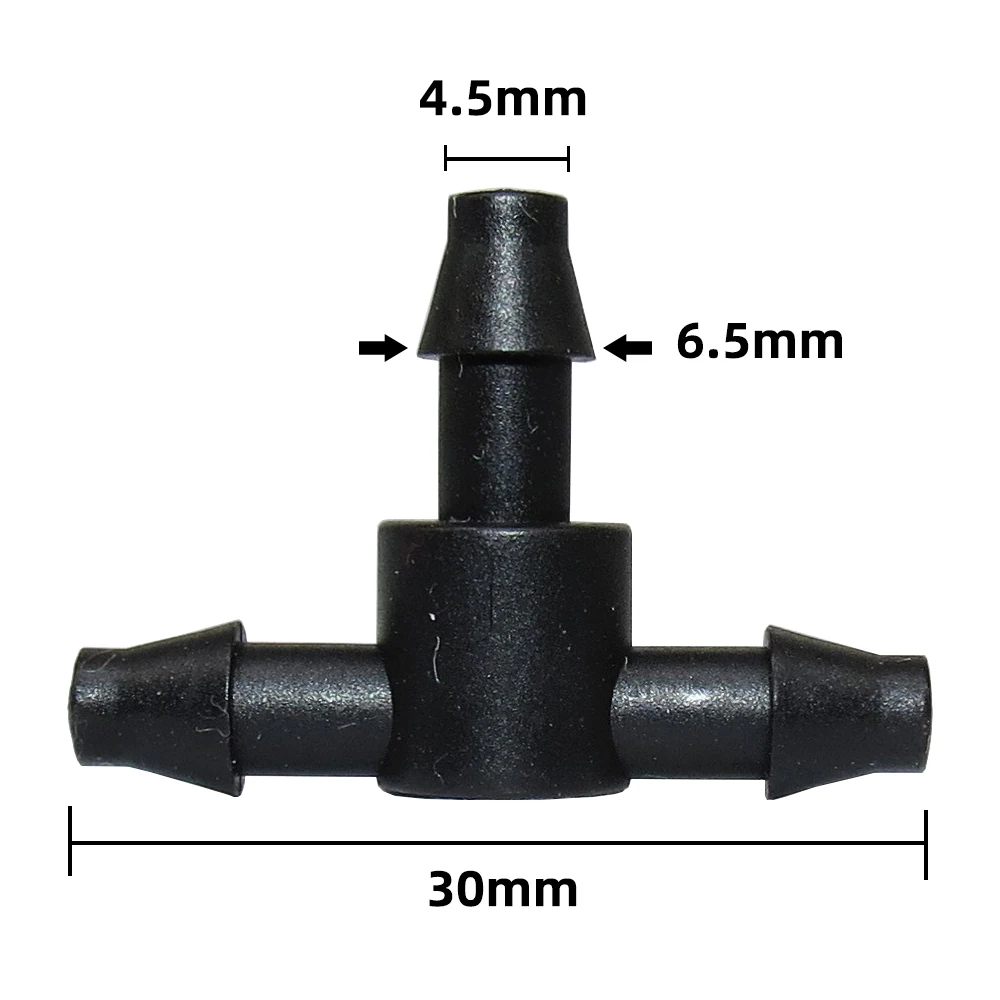 50PCS Garden Tools 1/4\'\' Water Connector Joint Tee Drip Irrigation Dripper Sprinkler Watering for Coupling 4/7mm Pipe Hose