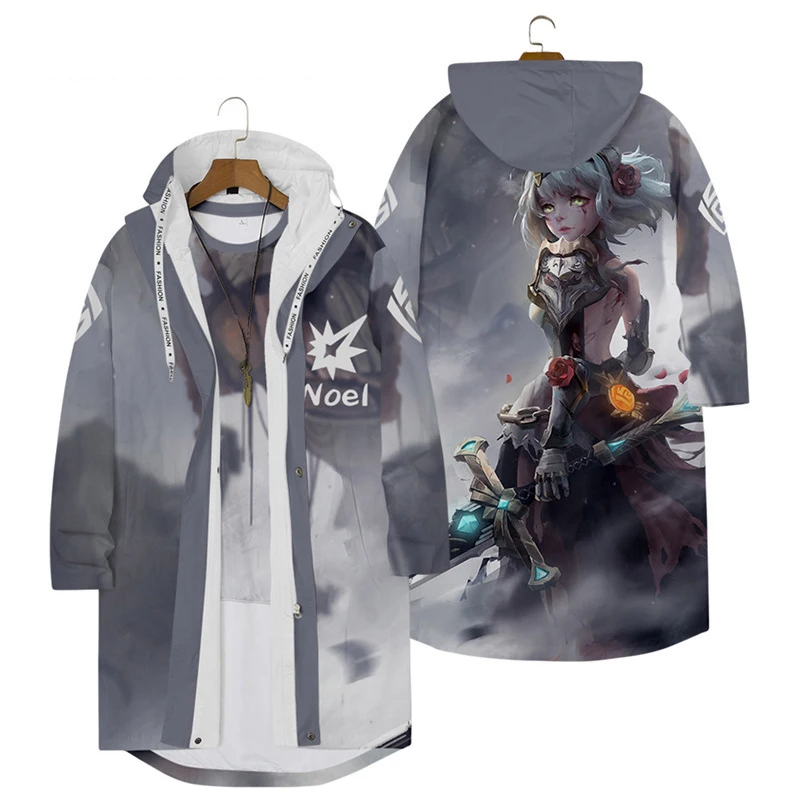 

New Game Genshin Impact Anime Surrounding Windbreaker Long Coat Cosplay KEQING Two-Dimensional Coat HUTAO